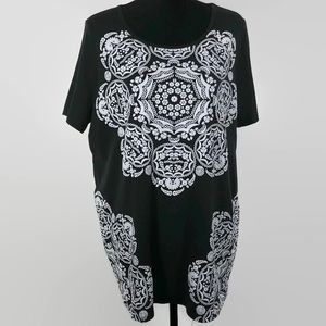 Woman Within Plus Size Large Textured Floral Top